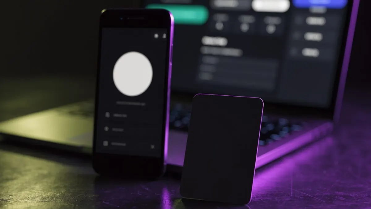 kasyno revolut – wpłata kartą Revolut z aplikacji na telefonie obok laptopa z otwartą kasą kasyna